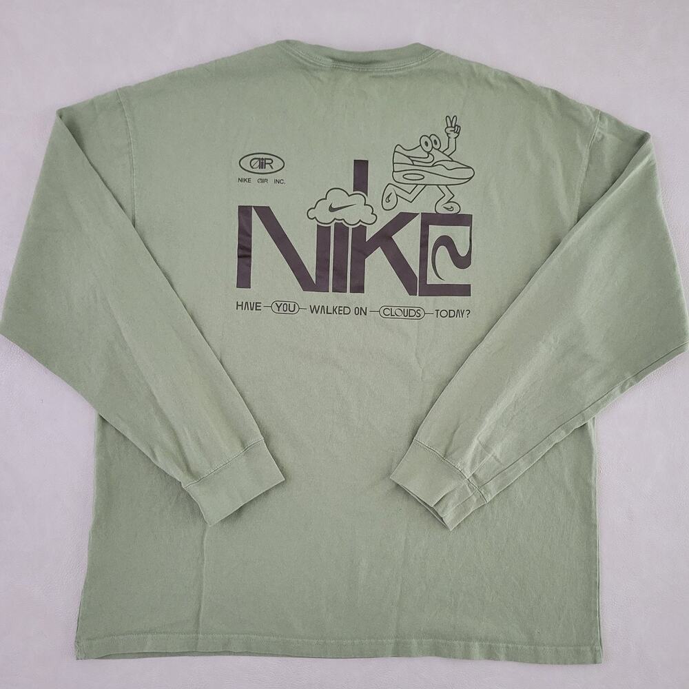 LARGE NIKE NSW Air Max Walk on Air LS Tee MEN'S T-SHIRT AVOCADO FJ1087-386